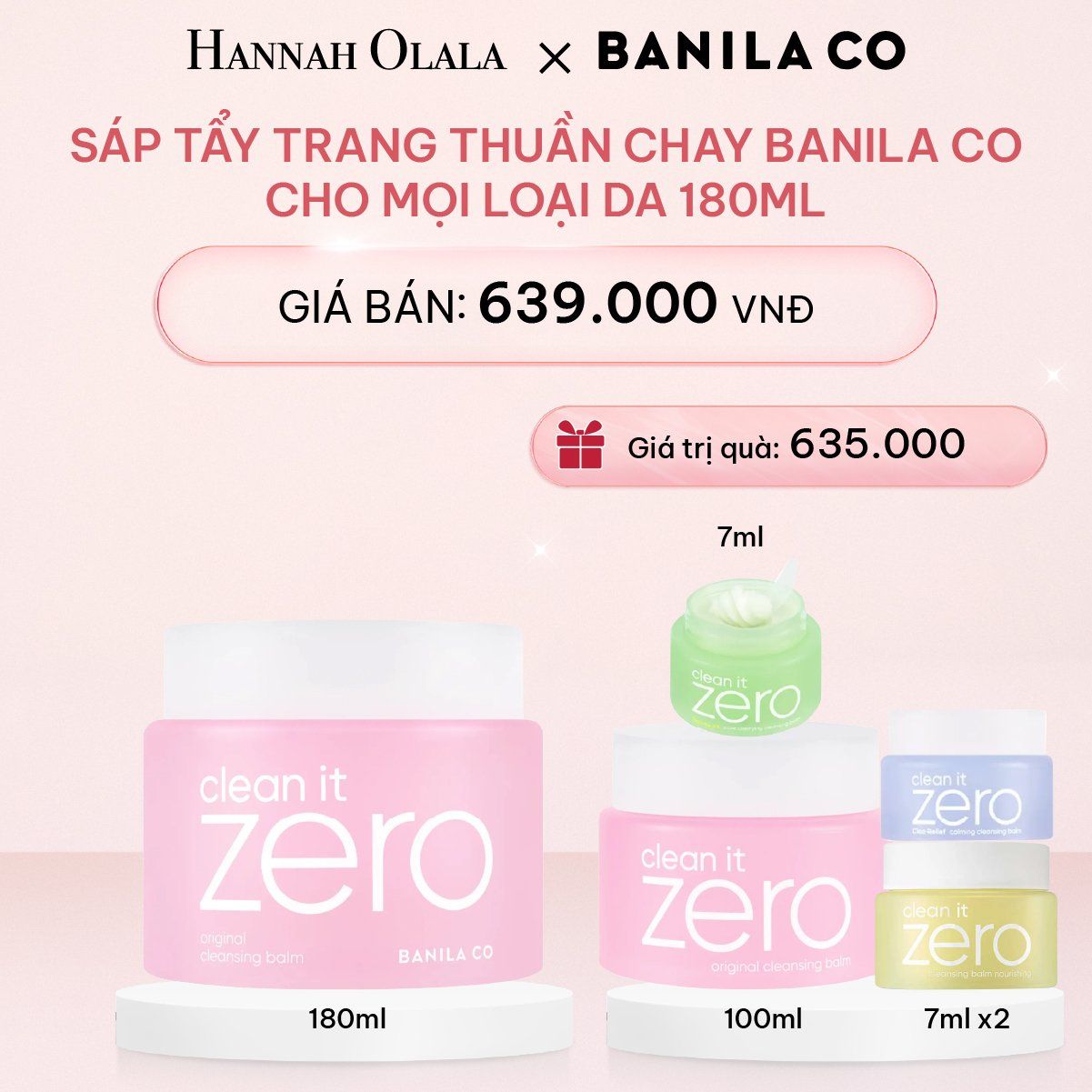 E586_DEAL 1: SÁP TẨY TRANG THUẦN CHAY BANILA CO CHO MỌI LOẠI DA 180ML