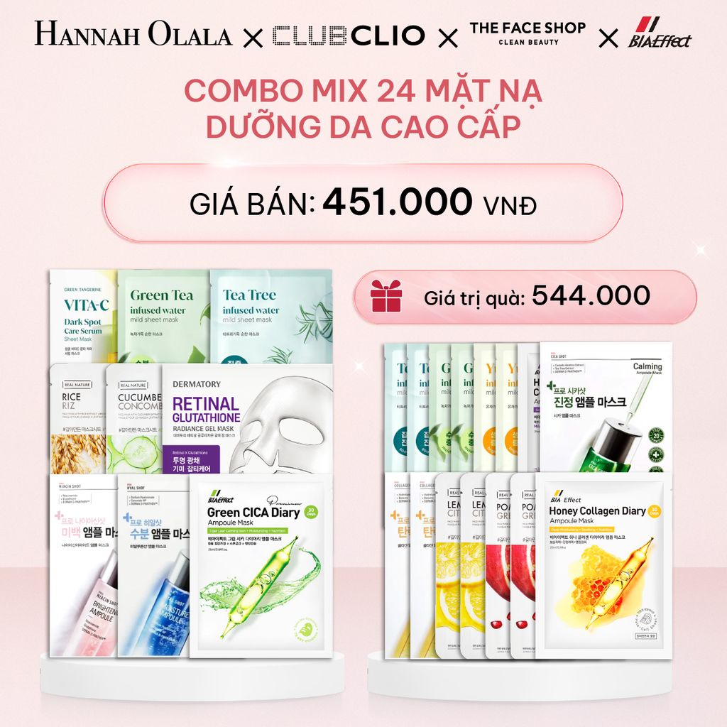 E666_DEAL 4: COMBO MIX 24 MẶT NẠ DƯỠNG DA CAO CẤP
