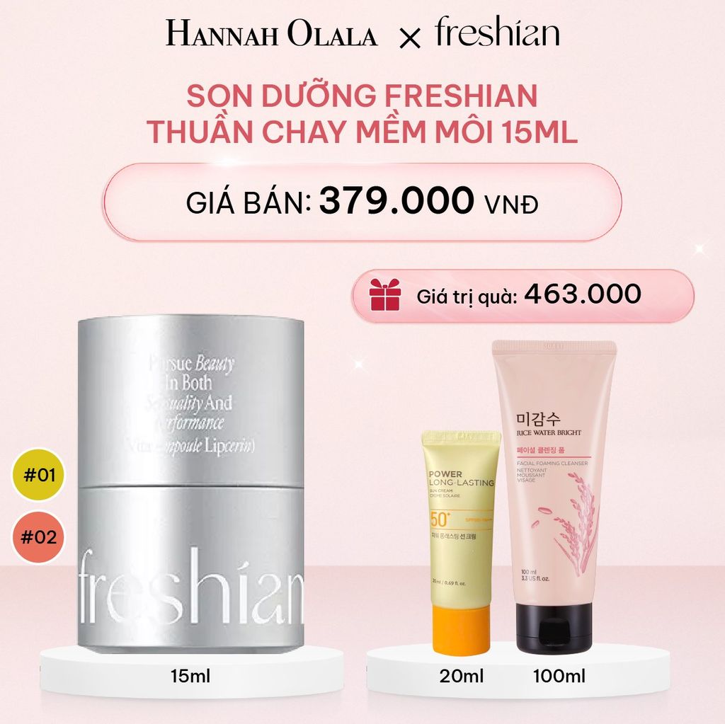 E278_DEAL 9: SON DƯỠNG FRESHIAN THUẦN CHAY MỀM MÔI 15ML