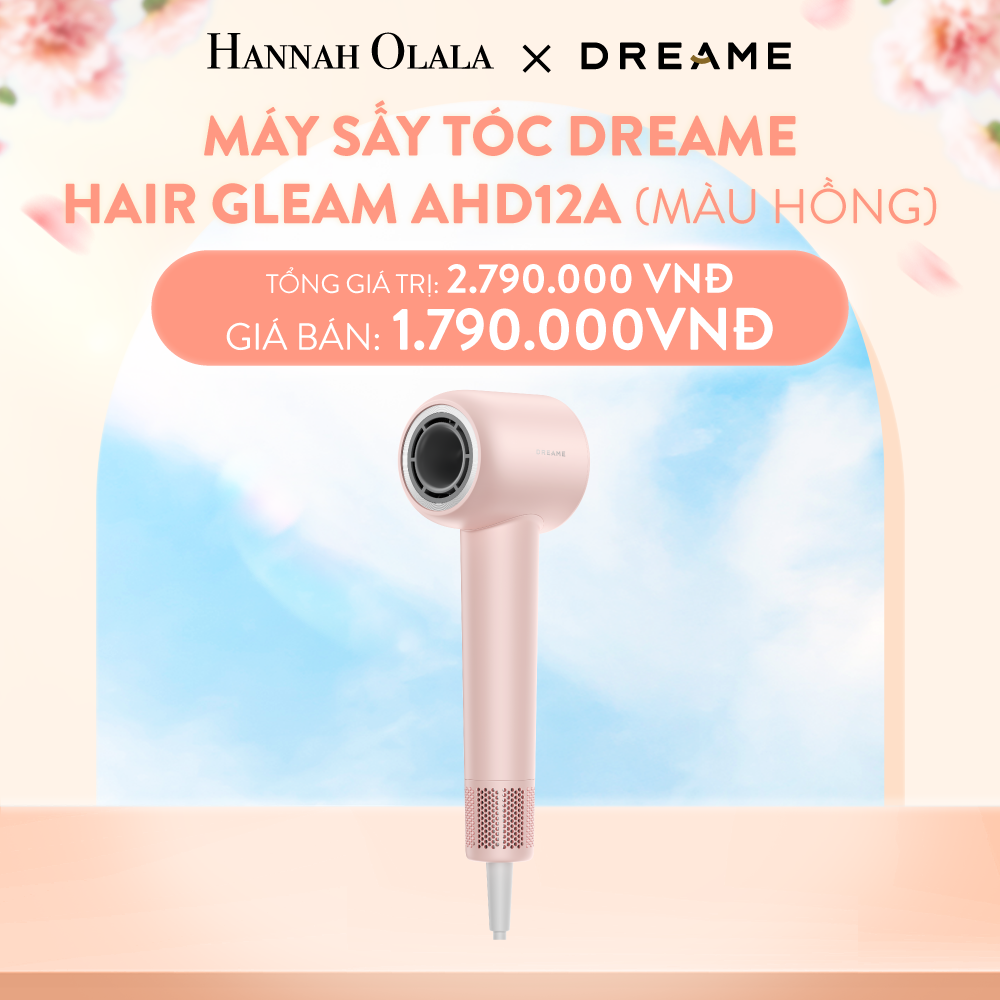 A250_DEAL 3: MÁY SẤY TÓC DREAME HAIR GLEAM AHD12A - BẢN QUỐC TẾ - BẢO HÀNH 24 THÁNG (MÀU HỒNG)