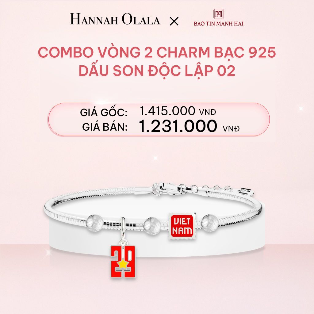 E317_DEAL 1: COMBO LẮC TAY BẠC 925 MÃ CB 2 CHARM MIX BI 02 BST A80 DẤU SON ĐỘC LẬP BẢO TÍN MẠNH HẢI