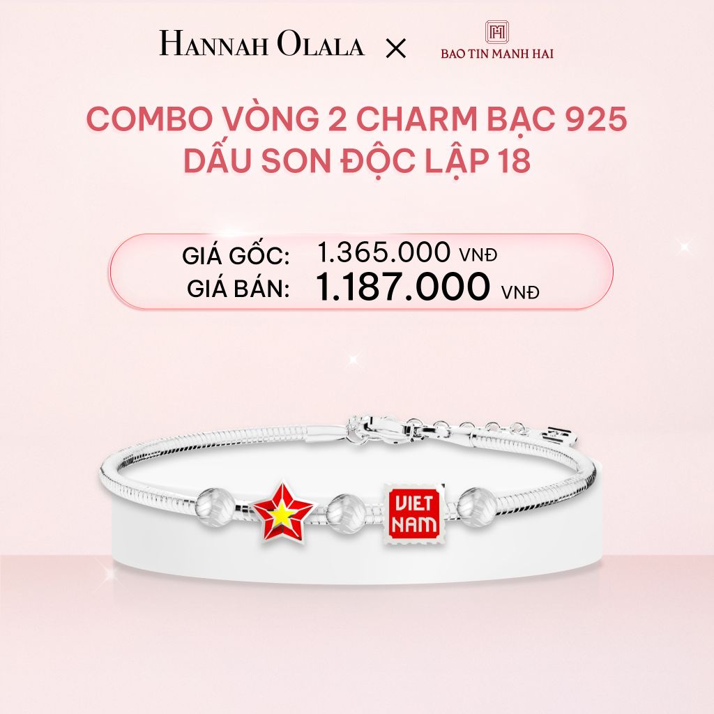 E321_DEAL 2: COMBO LẮC TAY BẠC 925 MÃ CB 2 CHARM MIX BI 18 BST A80 DẤU SON ĐỘC LẬP BẢO TÍN MẠNH HẢI