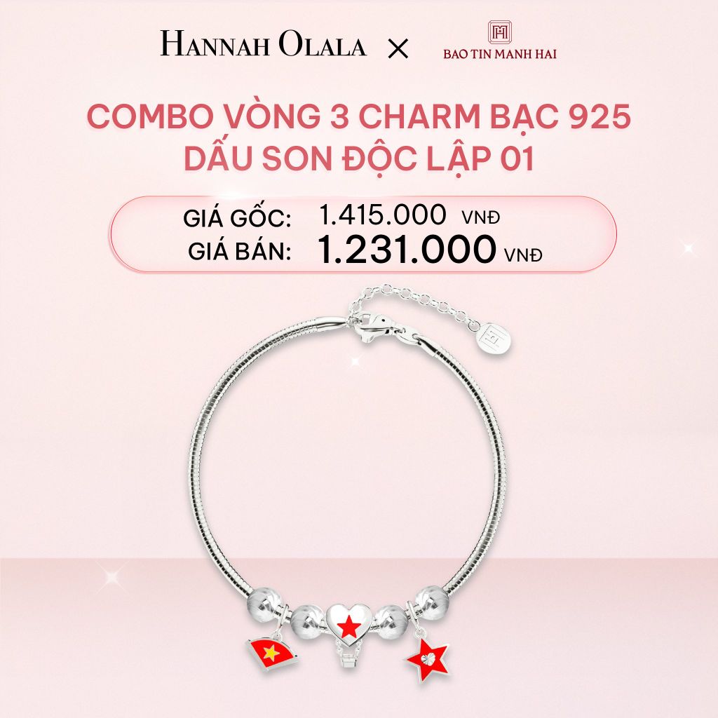 E323_DEAL 4: COMBO LẮC TAY BẠC 925 MÃ CB 3 CHARM MIX BI 01 BST A80 DẤU SON ĐỘC LẬP BẢO TÍN MẠNH HẢI
