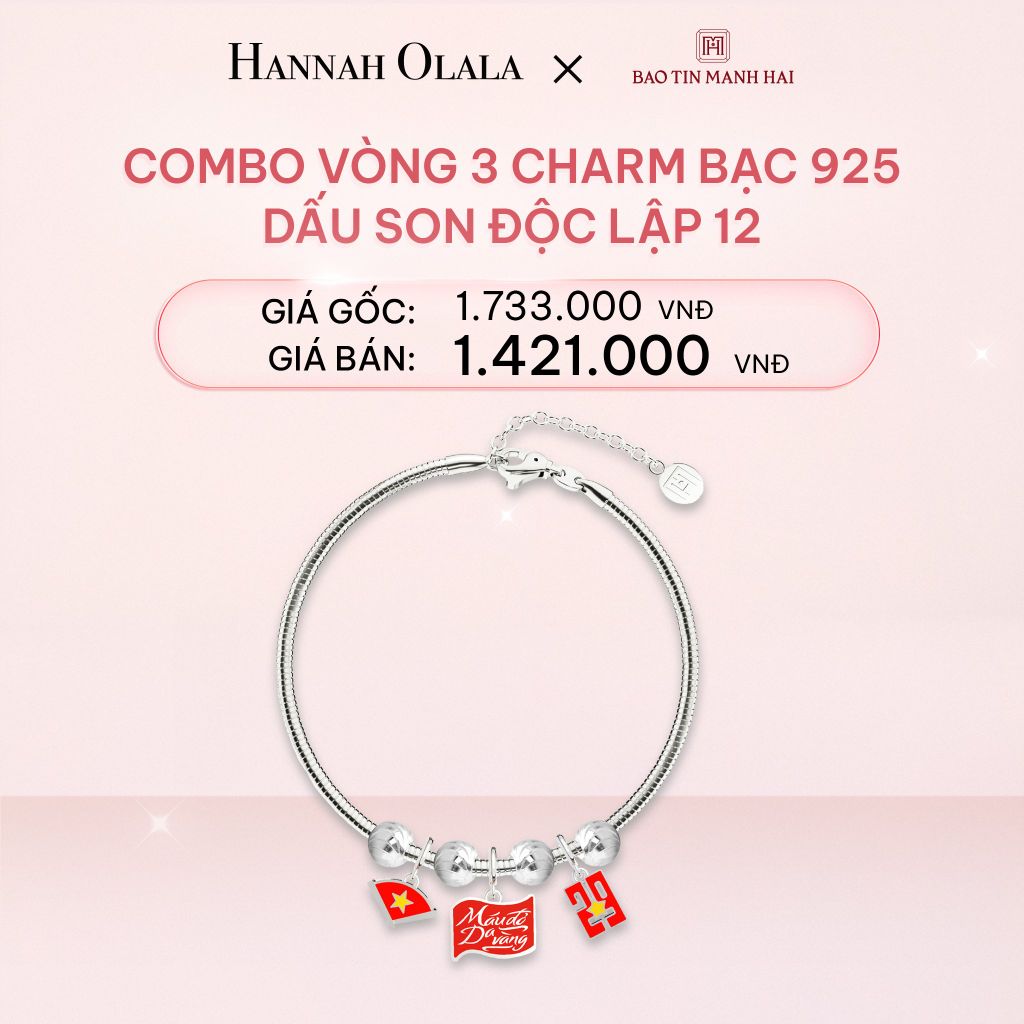 E325_DEAL 6: COMBO LẮC TAY BẠC 925 MÃ CB 3 CHARM MIX BI 12 BST A80 DẤU SON ĐỘC LẬP BẢO TÍN MẠNH HẢI