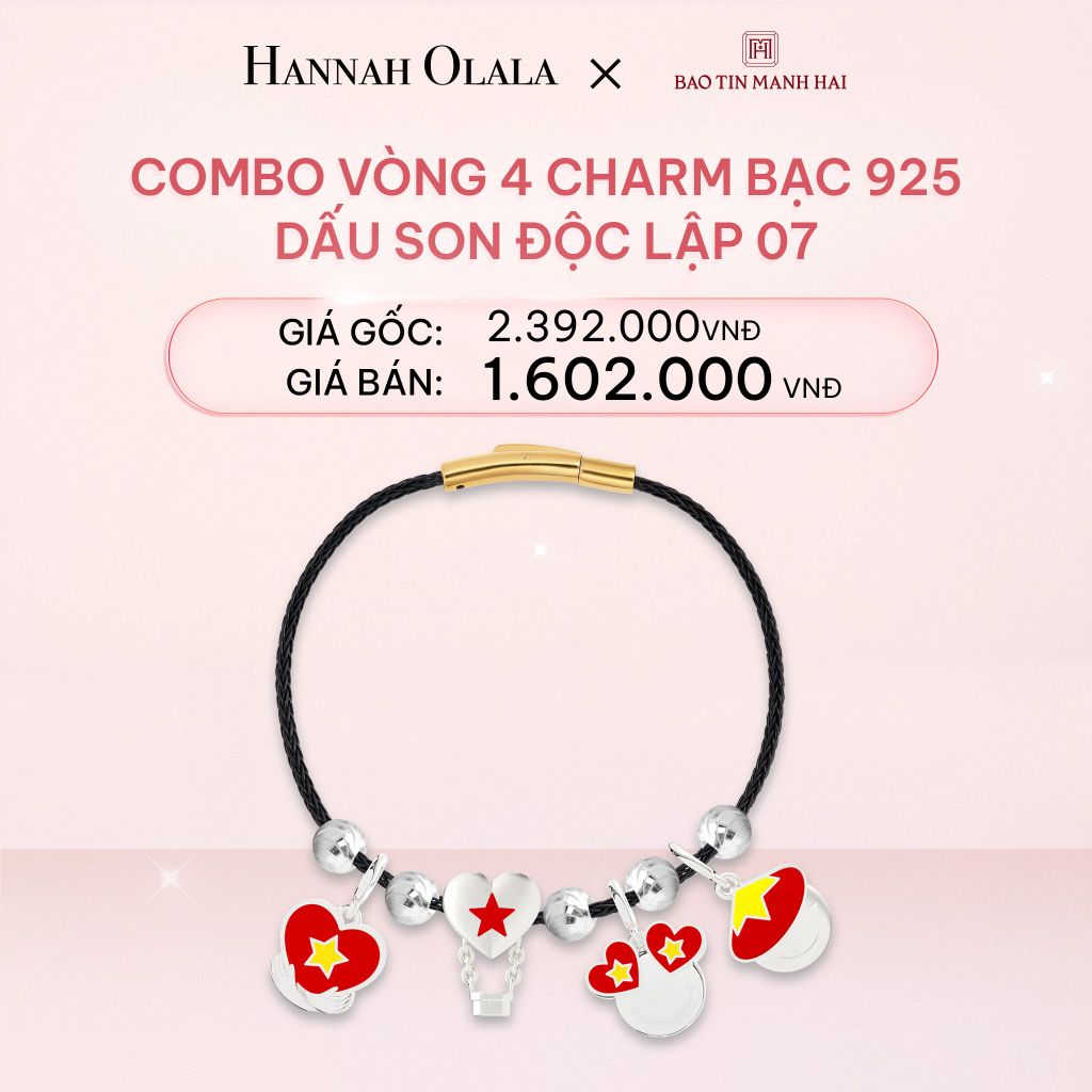 E326_DEAL 7: COMBO LẮC TAY BẠC 925 MÃ CB 4 CHARM MIX BI 07 BST A80 DẤU SON ĐỘC LẬP BẢO TÍN MẠNH HẢI
