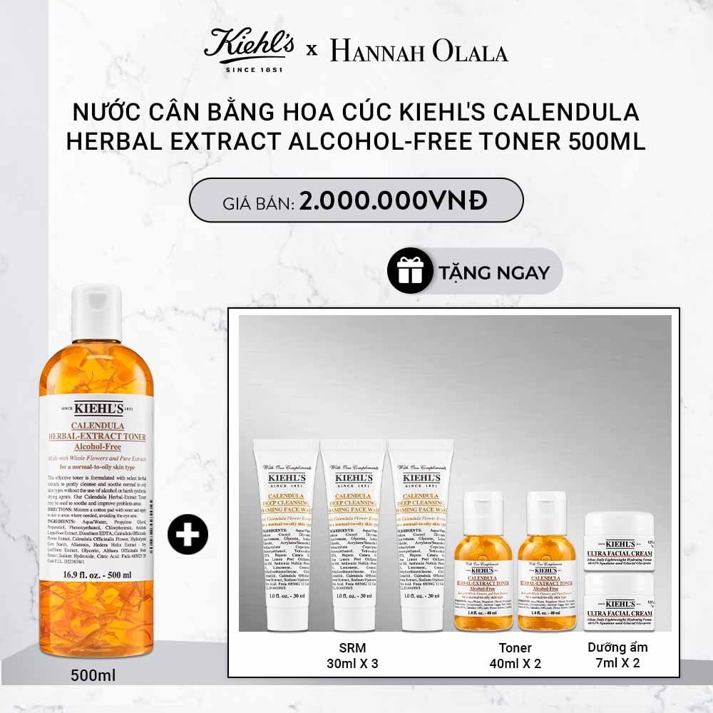 DEAL 4: NƯỚC CÂN BẰNG HOA CÚC KIEHL'S CALENDULA HERBAL EXTRACT ALCOHOL-FREE TONER 500ML