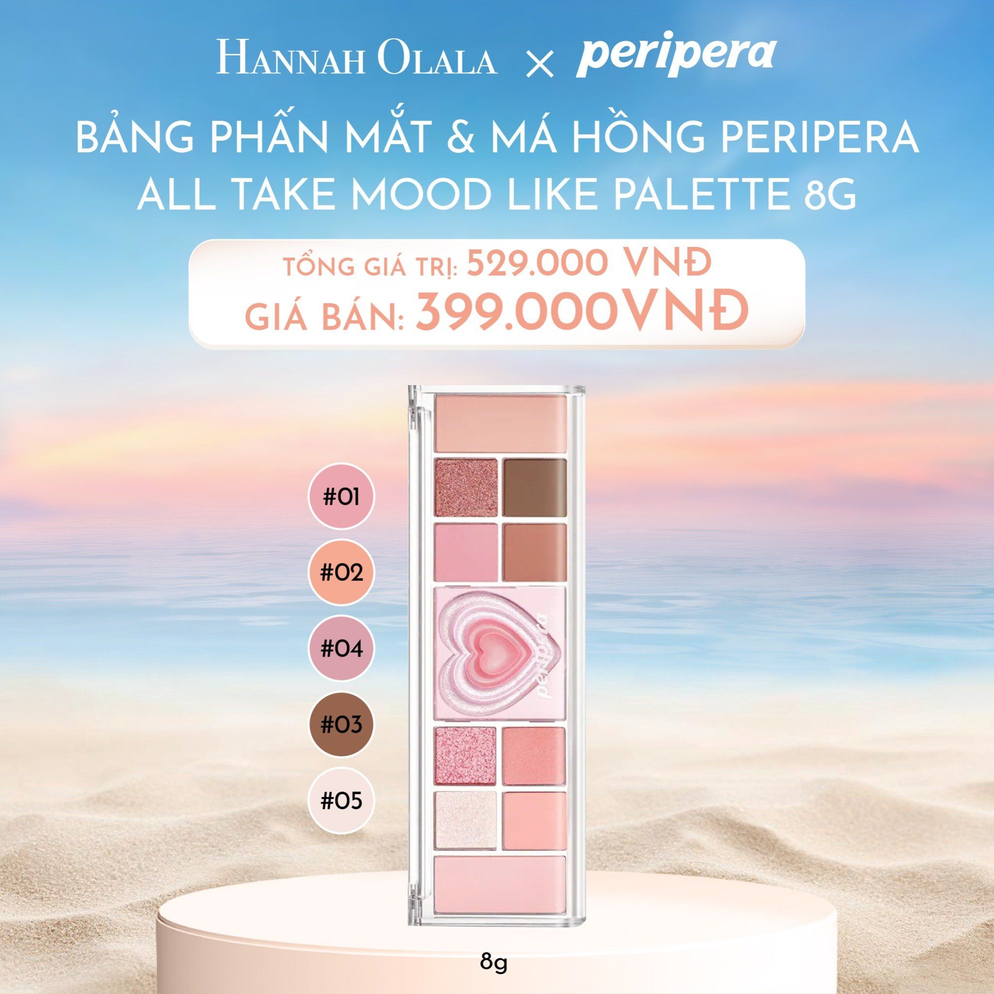 C358_DEAL 2: BẢNG MẮT & MÁ HỒNG PERIPERA ALL TAKE MOOD LIKE PALETTE 8G
