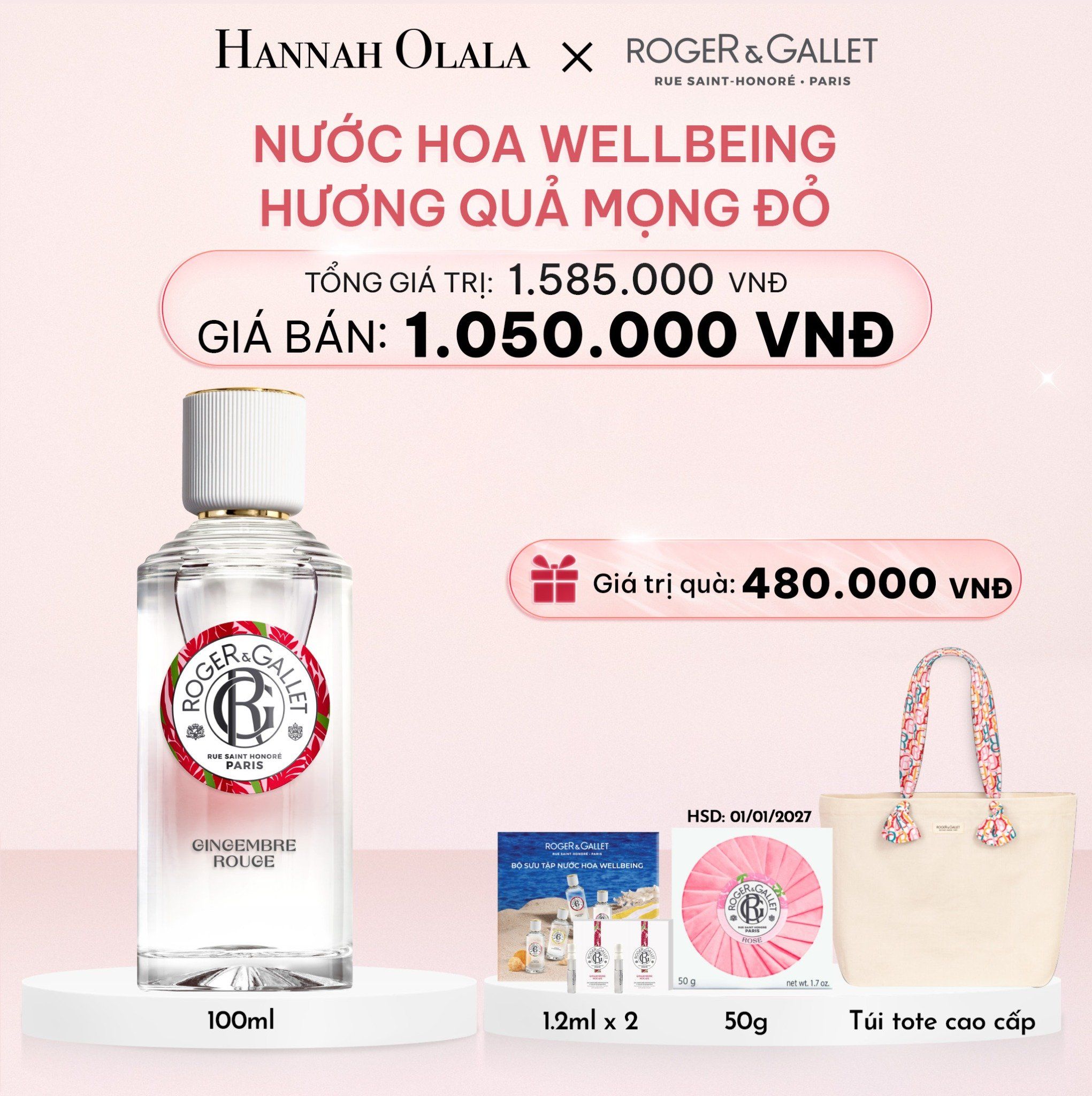 E934_DEAL 2: NƯỚC HOA WELLBEING ROGER&GALLET 100ML