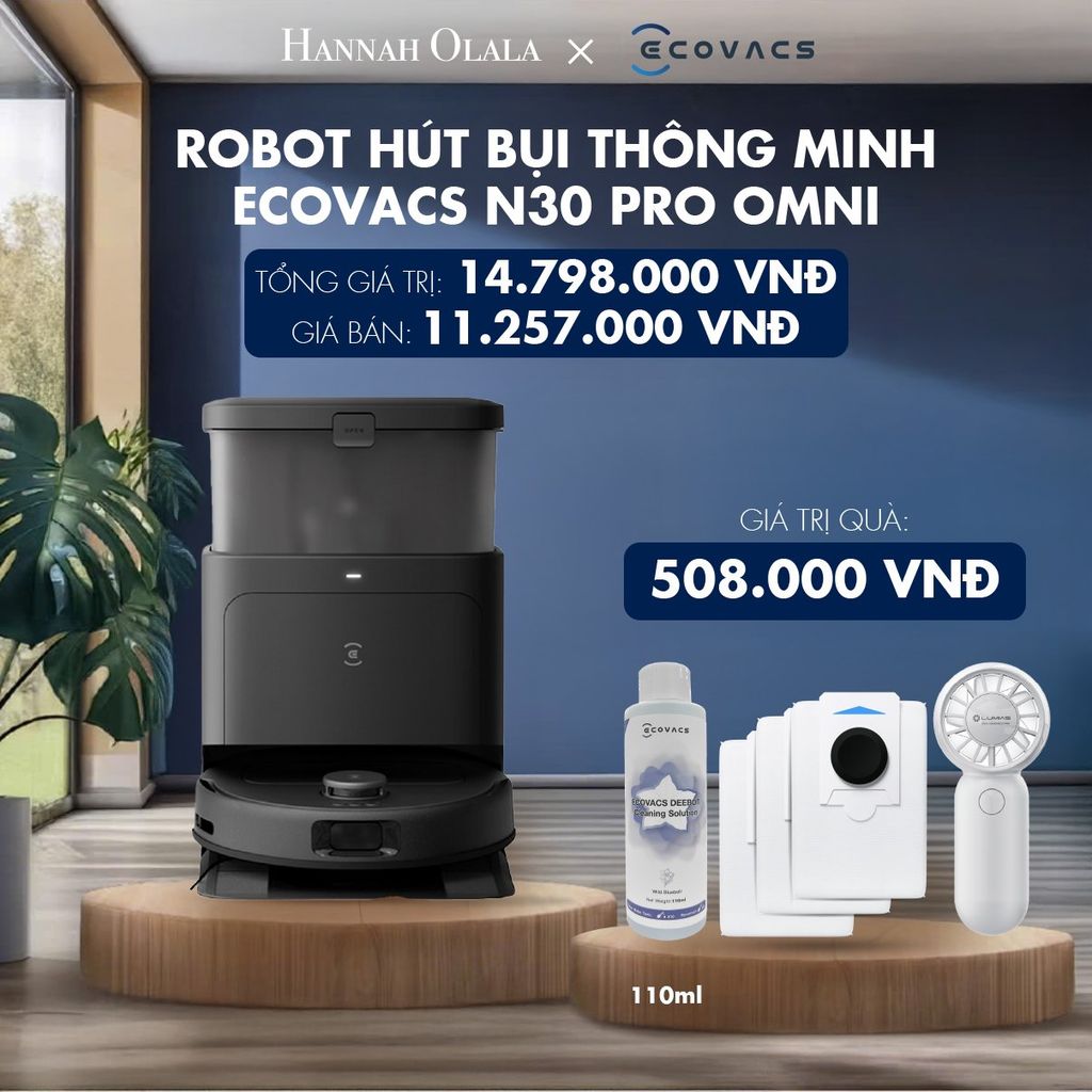 M87_DEAL 5: ROBOT HÚT BỤI THÔNG MINH ECOVACS N30 PRO OMNI