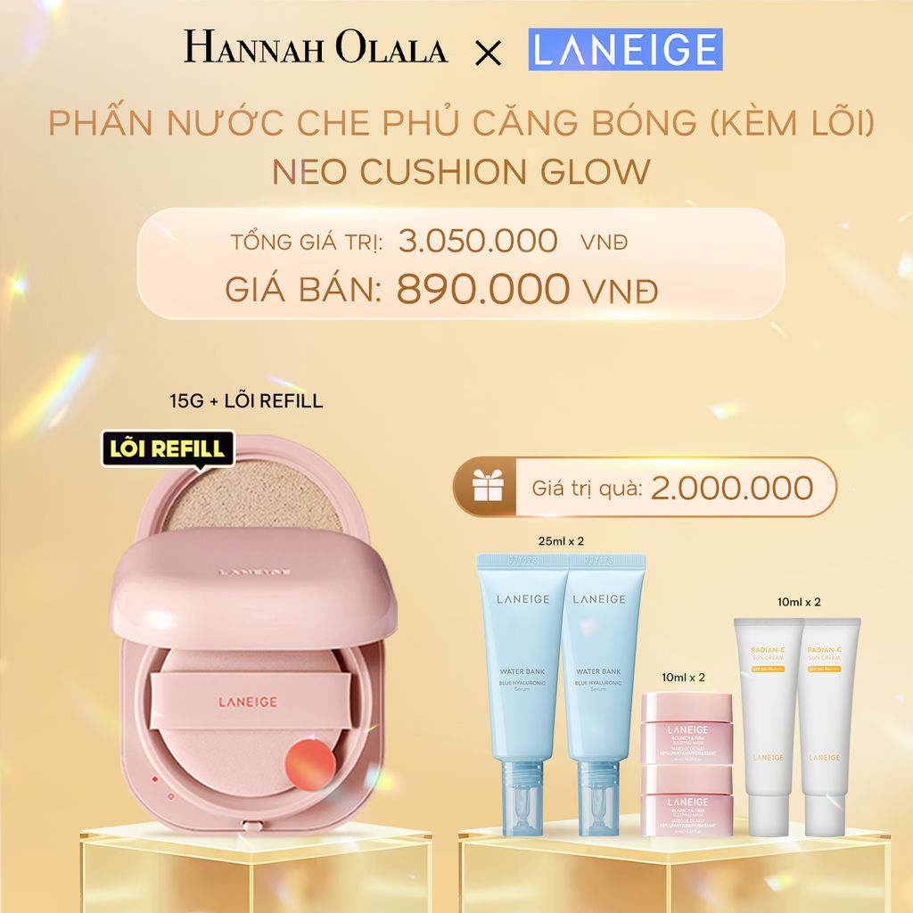 DEAL 9B: PHẤN NƯỚC CHO LỚP NỀN CĂNG BÓNG NEO CUSHION GLOW (KÈM LÕI) CHỌN MÀU