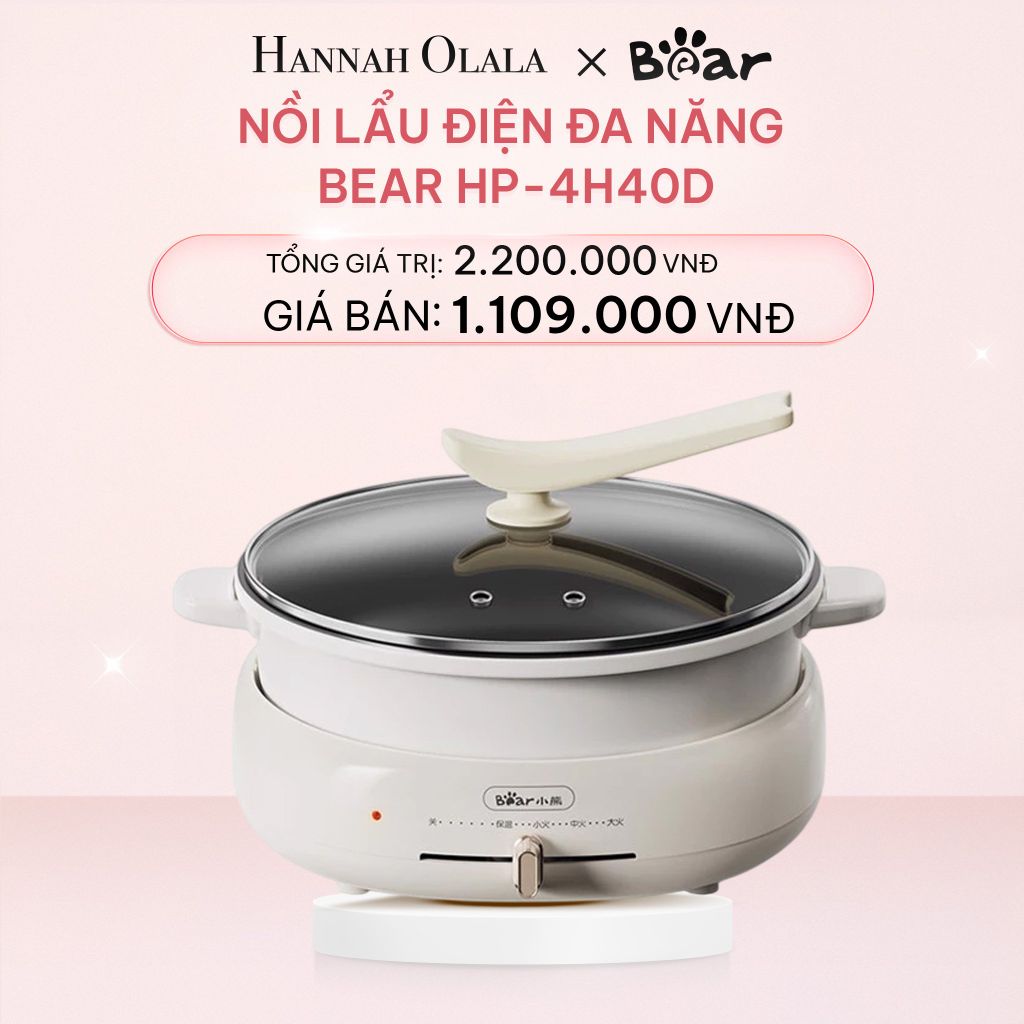 E773_DEAL 5: NỒI LẨU ĐIỆN ĐA NĂNG BEAR HP-4H40D CÔNG SUẤT 1500W DUNG TÍCH 4L