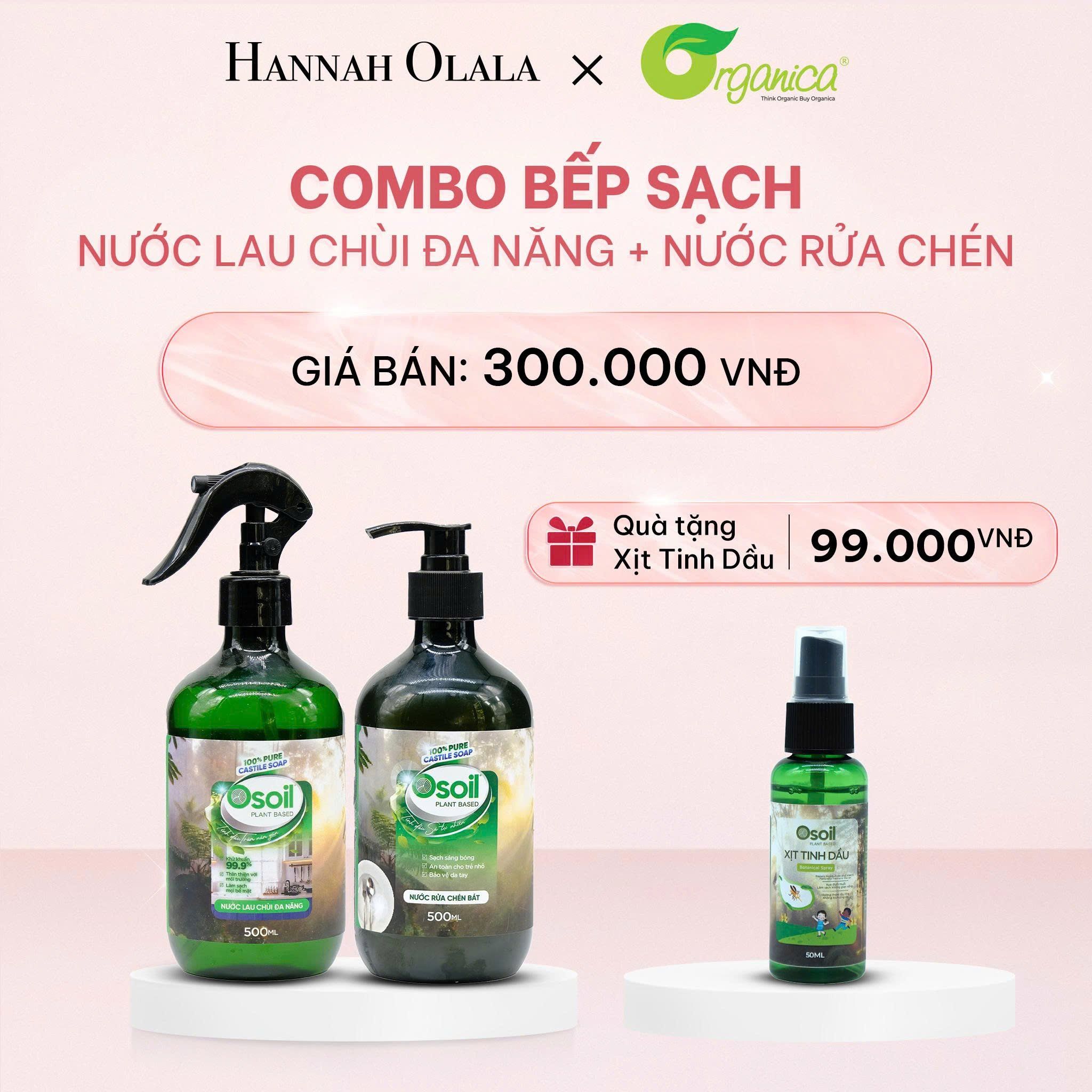 E1032_DEAL 14: COMBO BẾP SẠCH: 1 NƯỚC LAU CHÙI ĐA NĂNG OSOIL 500ML VÀ 1 NƯỚC RỬA CHÉN OSOIL 500ML
