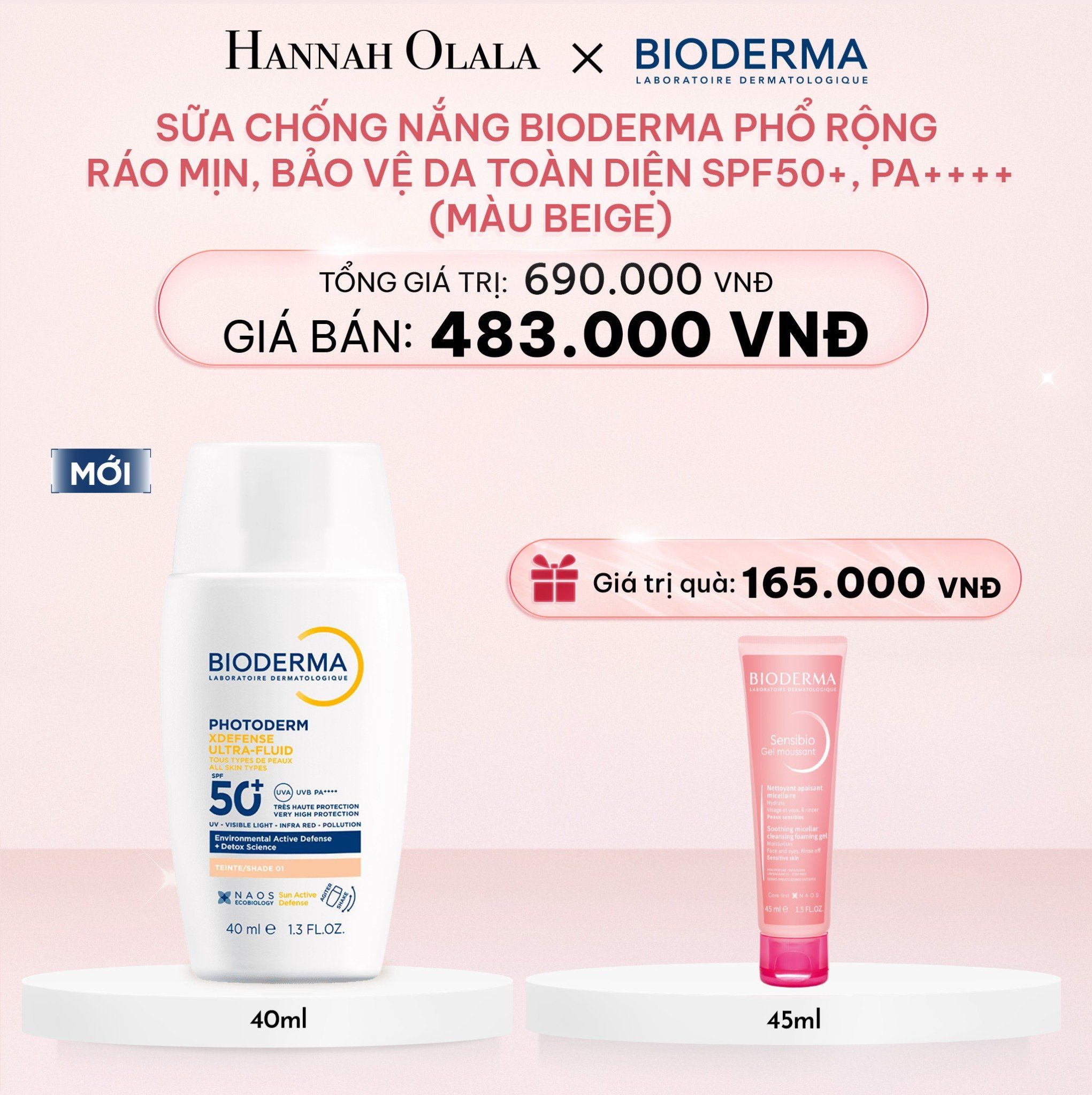 E905_DEAL 10: SỮA CHỐNG NẮNG PHỔ RỘNG RÁO MỊN, BẢO VỆ DA TOÀN DIỆN SPF50+ PA++++ (CHỌN MÀU)