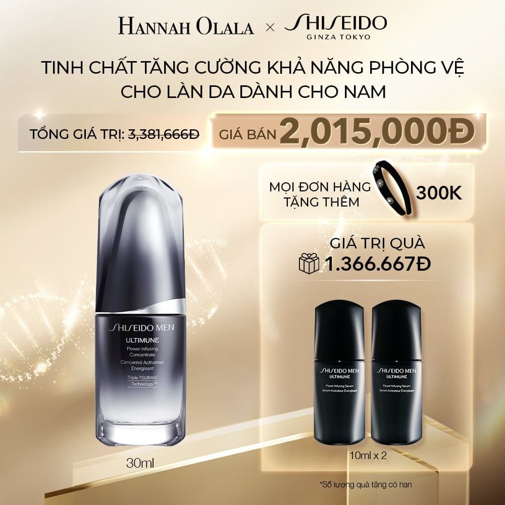 C16_DEAL 23: TINH CHẤT DƯỠNG DA SHISEIDO MEN ULTIMUNE POWER INFUSING CONCENTRATE 30ML (quà tặng date T4/2026)