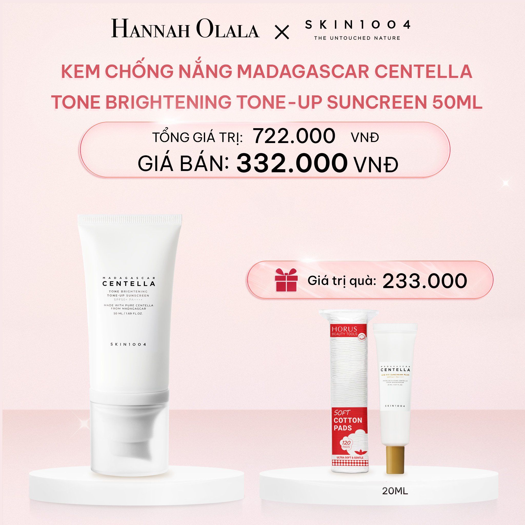 E367_DEAL 2: KEM CHỐNG NẮNG MADAGASCAR CENTELLA TONE BRIGHTENING TONE-UP SUNSCREEN SPF50+ PA++++ 50ML