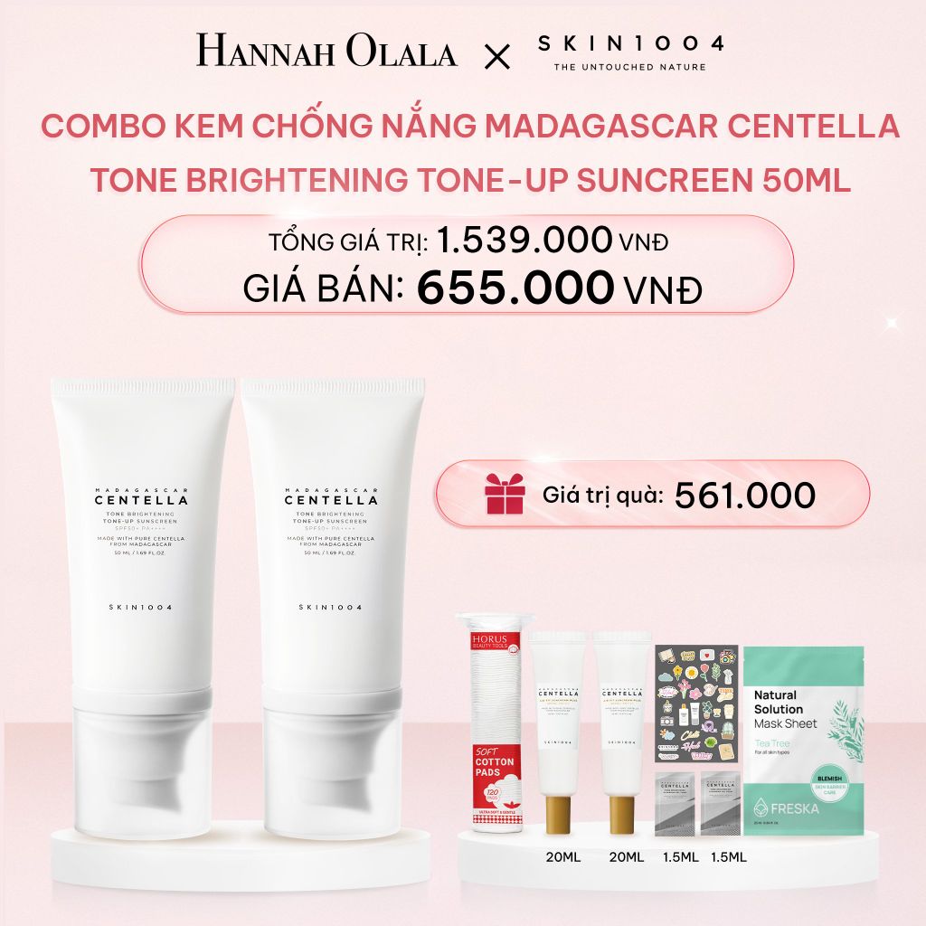 E371_DEAL 6: COMBO 02 KEM CHỐNG NẮNG MADAGASCAR CENTELLA TONE BRIGHTENING TONE-UP SUNSCREEN SPF50+ PA++++ 50ML