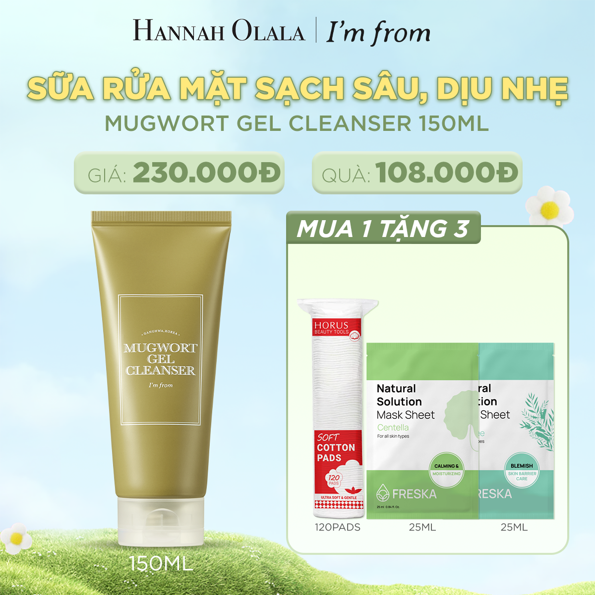 M12_DEAL 1: SỮA RỬA MẶT MUGWORT GEL CLEANSER 150ML
