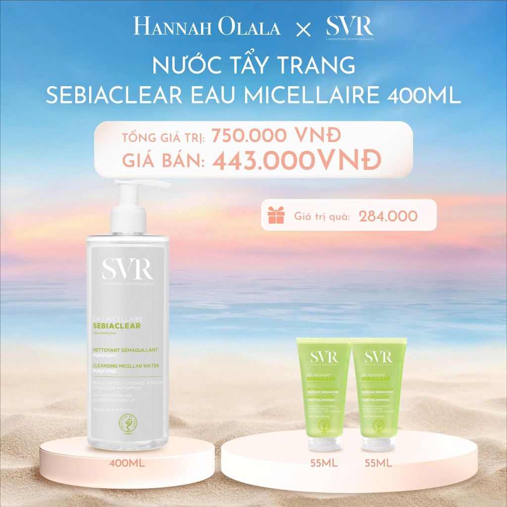 C1069_DEAL 05: NƯỚC LÀM SẠCH DA, TẨY TRANG VÀ GIÚP LOẠI BỎ DẦU SVR SEBIACLEAR EAU MICELLAIRE 400ML