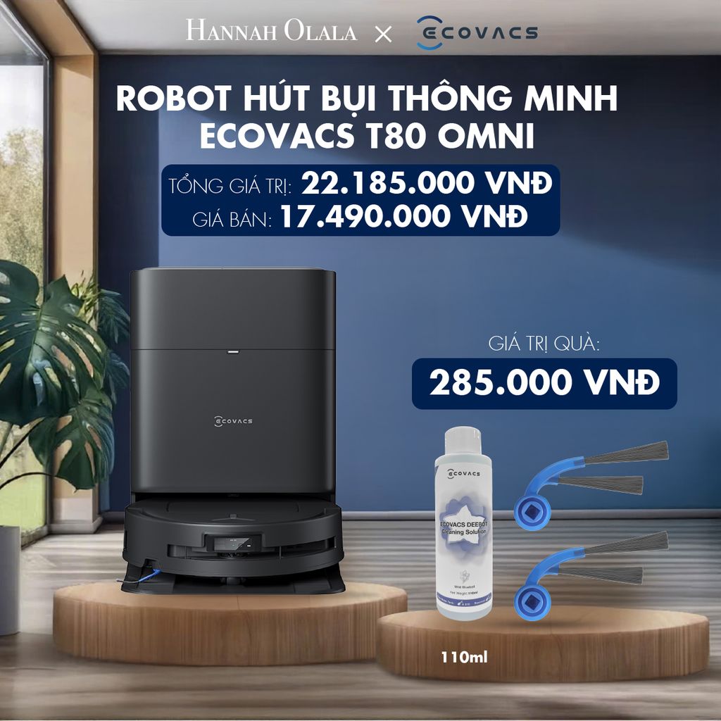 M52_DEAL 3: ROBOT HÚT BỤI THÔNG MINH ECOVACS T80 OMNI