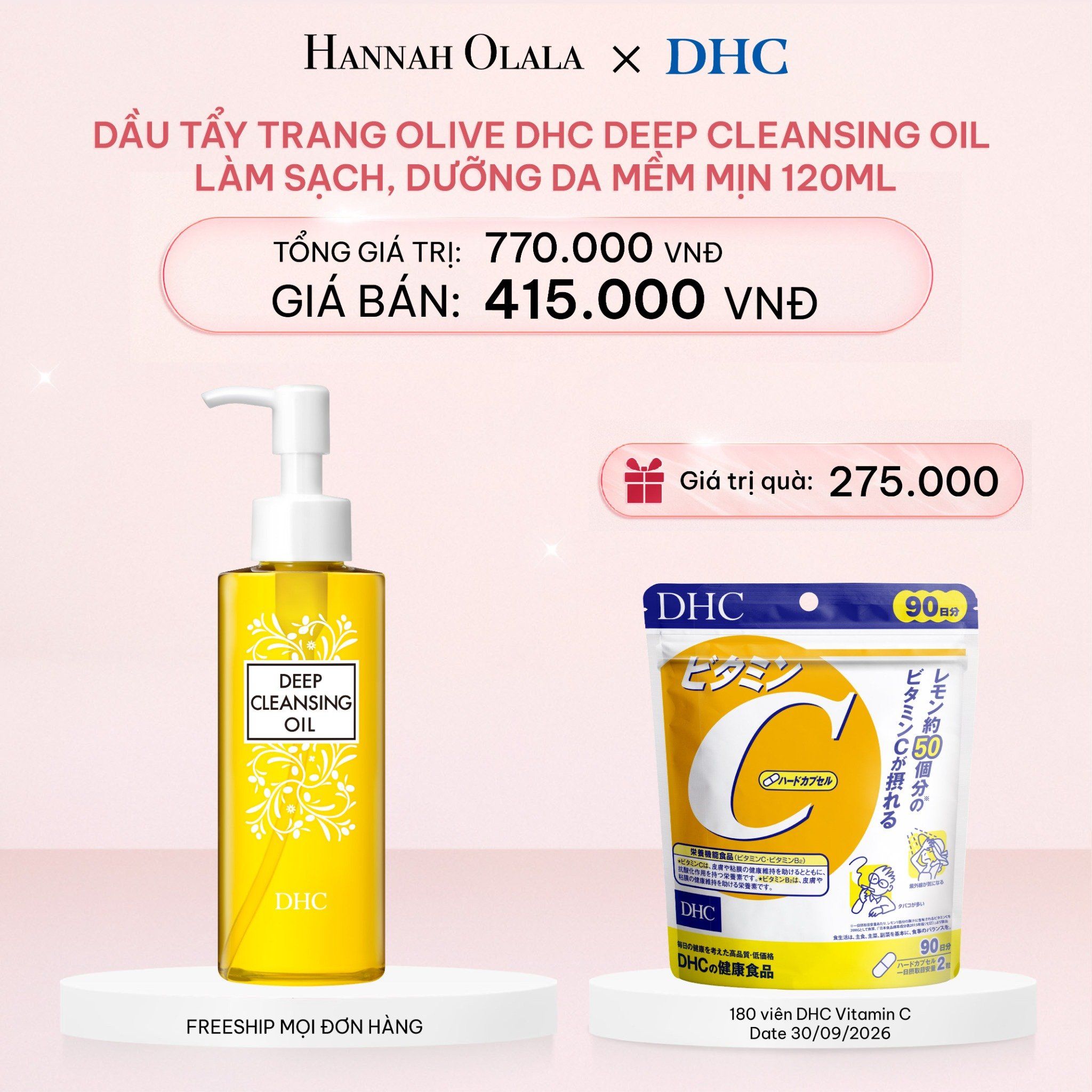 E681_DEAL 10: DẦU TẨY TRANG OLIVE DHC DEEP CLEANSING OIL LÀM SẠCH, DƯỠNG DA MỀM MỊN 120ML