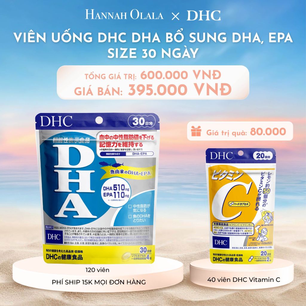 C672_DEAL 1: THỰC PHẨM BẢO VỆ SỨC KHỎE DẠNG VIÊN UỐNG DHC DHA BỔ SUNG DHA, EPA - SIZE 30 NGÀY