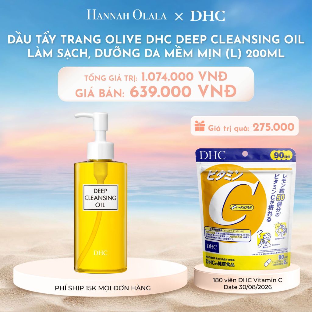 C673_DEAL 10: DẦU TẨY TRANG OLIVE DHC DEEP CLEANSING OIL LÀM SẠCH, DƯỠNG DA MỀM MỊN (L) 200ML