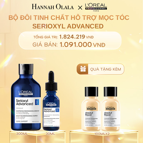 DEAL 2: BỘ TINH CHẤT HỖ TRỢ MỌC TÓC L'OREAL PROFESSIONNEL SERIOXYL ADVANCED 30ML VÀ 
DẦU GỘI SERIOXYL ADVANCED 300ML