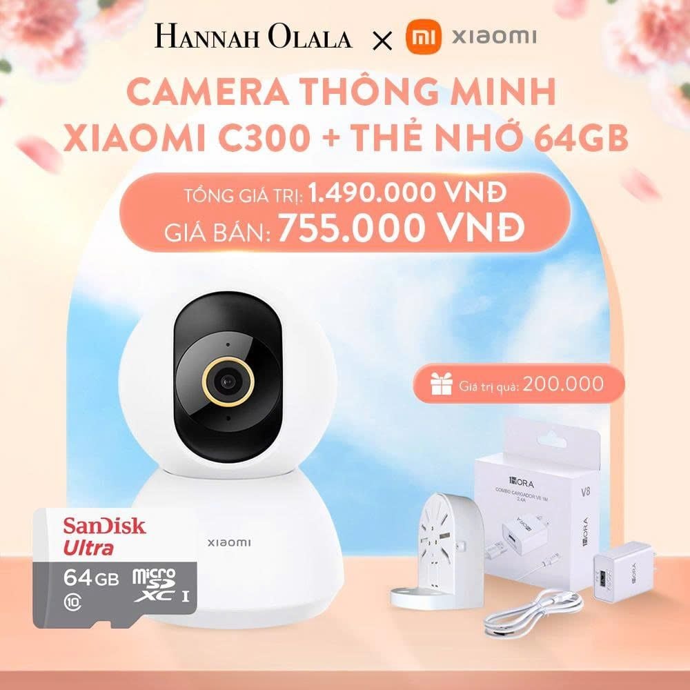 A940_DEAL 1: CAMERA THÔNG MINH XIAOMI C300 + THẺ NHỚ 64GB