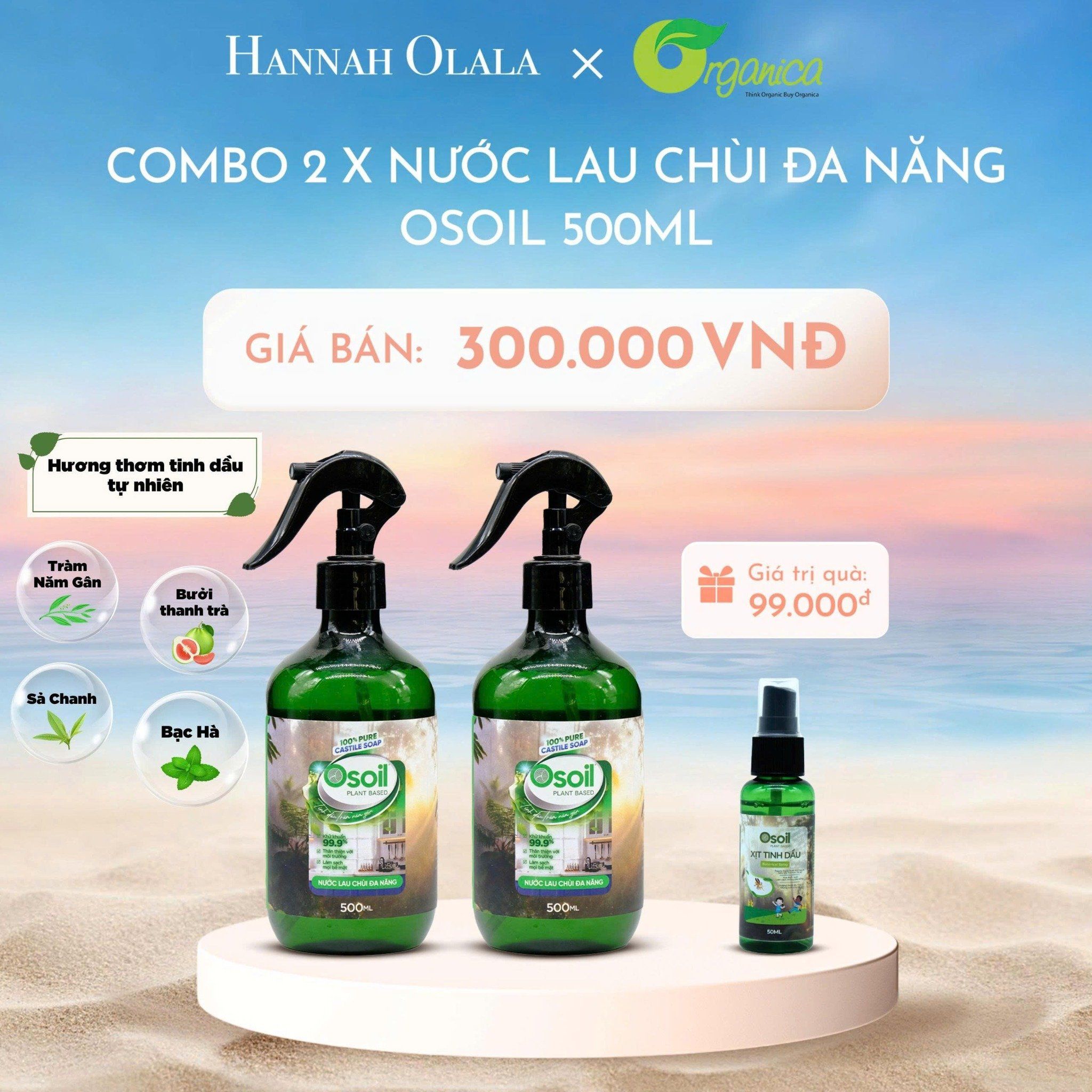 DEAL 6: COMBO 2 NƯỚC LAU CHÙI ĐA NĂNG OSOIL 500ML