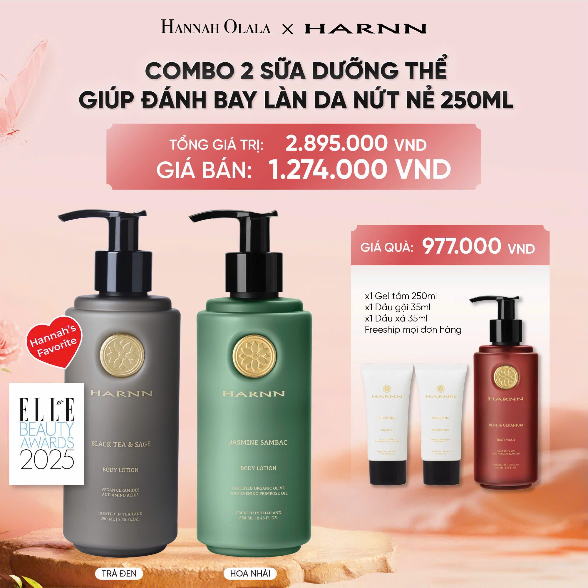 DEAL 5: COMBO 2 BODY LOTION - SỮA DƯỠNG THỂ HARNN GIÚP ĐÁNH BAY LÀN DA NỨT NẺ 250ML