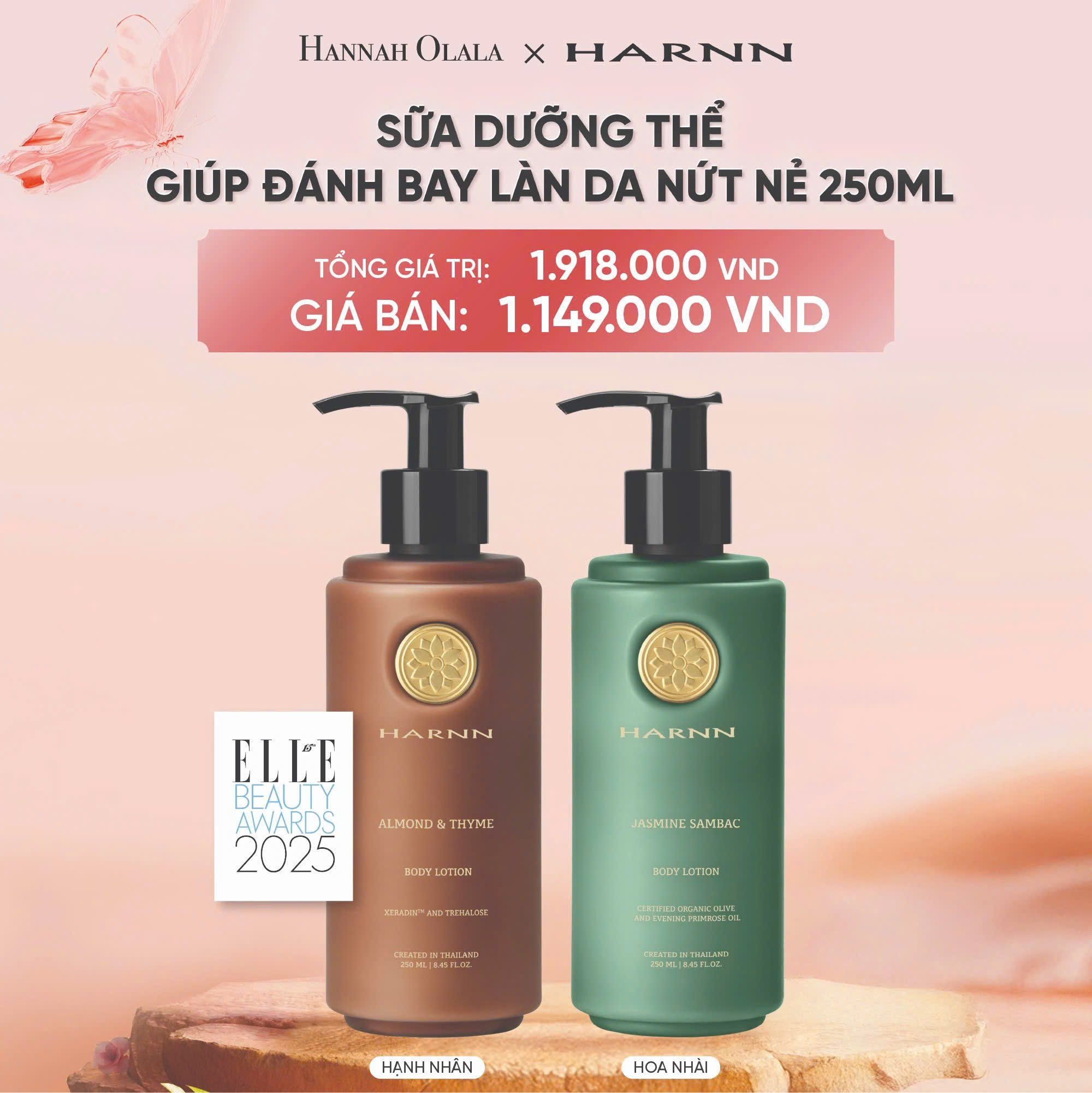 E45_DEAL 5A: BODY LOTION - SỮA DƯỠNG THỂ HARNN GIÚP ĐÁNH BAY LÀN DA NỨT NẺ 250ML