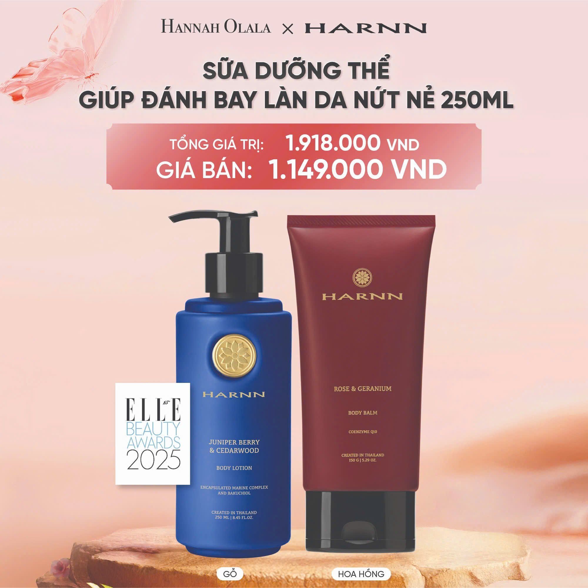 E45_DEAL 5A: BODY LOTION - SỮA DƯỠNG THỂ HARNN GIÚP ĐÁNH BAY LÀN DA NỨT NẺ 250ML
