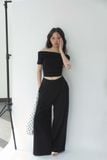 Áo kiểu hở vai - Đen - T1114