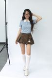 Chân váy bí xếp li - Nâu - S0288