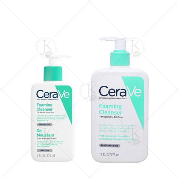 Sữa Rửa Mặt Sạch Da, Dịu Nhẹ Dành Cho Da Dầu CeraVe Foaming Cleanser For Oily Skin 236ml/ 473ml (Bản Pháp)