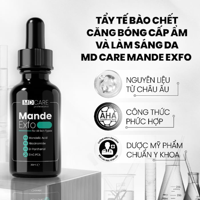 Tẩy Da Chết MD CARE Căng Bóng, Cấp Ẩm, Sáng Da MD CARE Mande Exfo