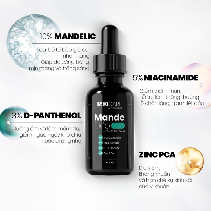 Tẩy Da Chết MD CARE Căng Bóng, Cấp Ẩm, Sáng Da MD CARE Mande Exfo