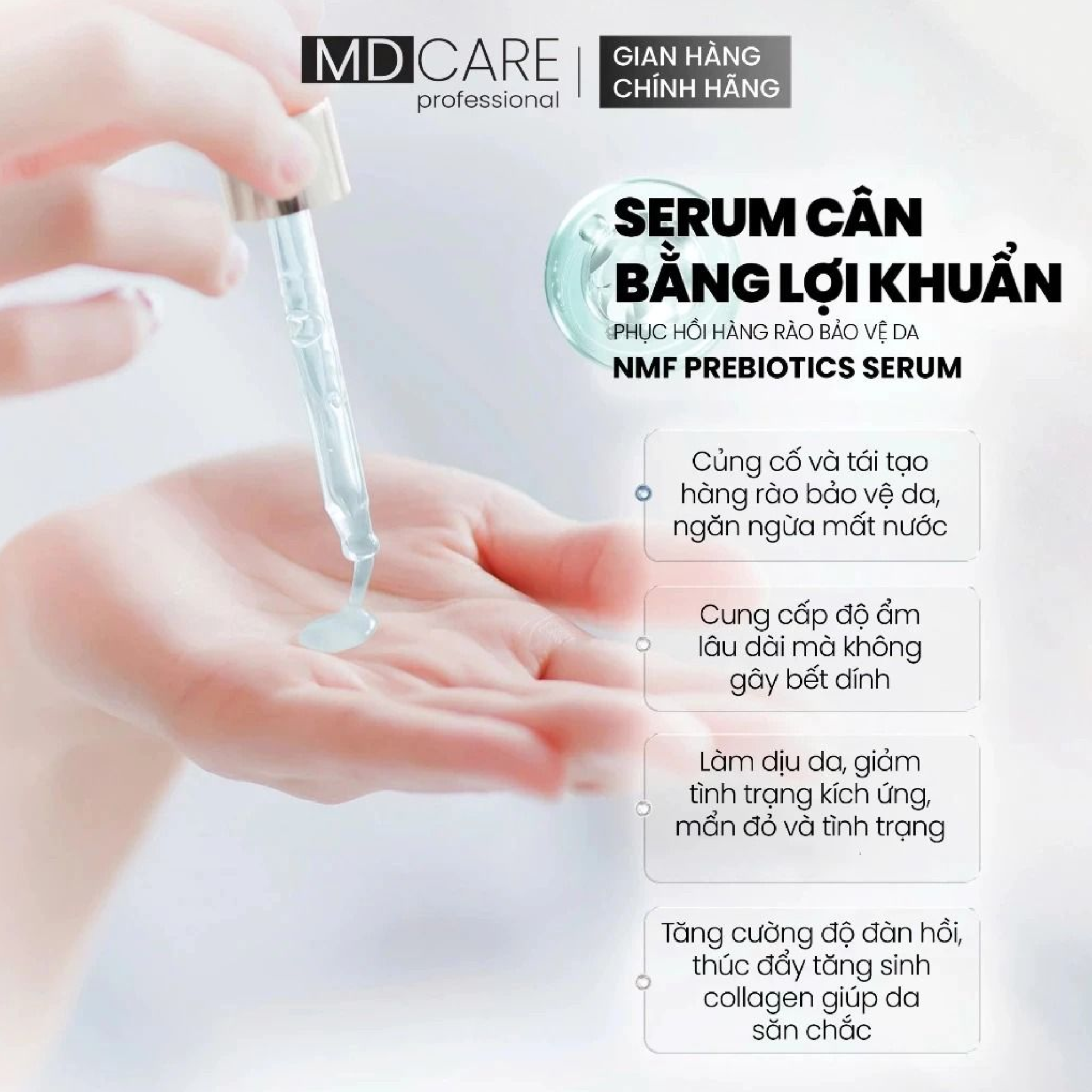 Tinh Chất Cân Bằng Lợi Khuẩn Phục Hồi Da MD CARE NMF Prebiotics Refined Improvement Formula 30ml