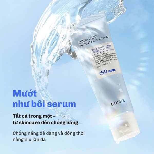 Kem Chống Nắng Cosrx Mỏng Nhẹ Cosrx Ultra Light Invisible Sunscreen SPF50 PA++++ 50ml