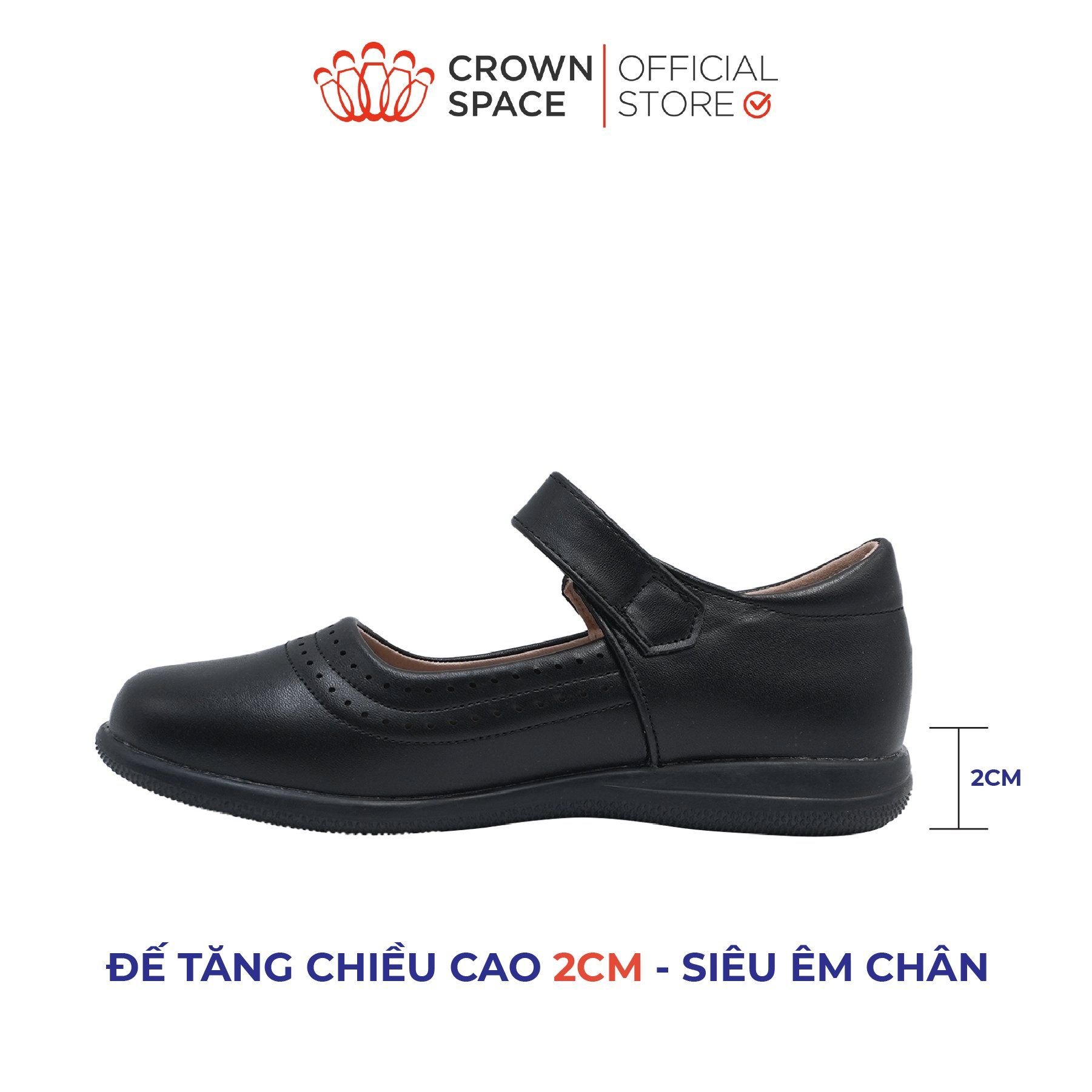 Giày Đi Học School Shoes Bé Gái Công Chúa Cao Cấp, Êm Nhẹ, Thời Trang | Crown Space CRUK3086