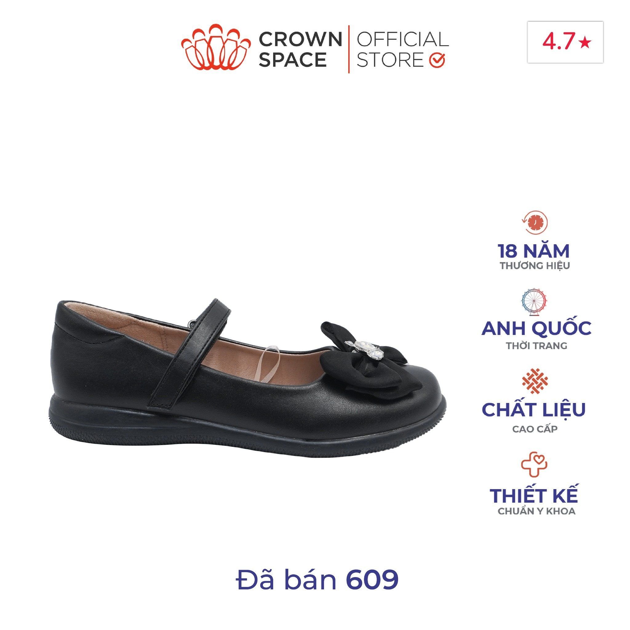 Giày Đi Học School Shoes Bé Gái Công Chúa Cao Cấp, Êm Nhẹ, Thời Trang | Crown Space CRUK3088