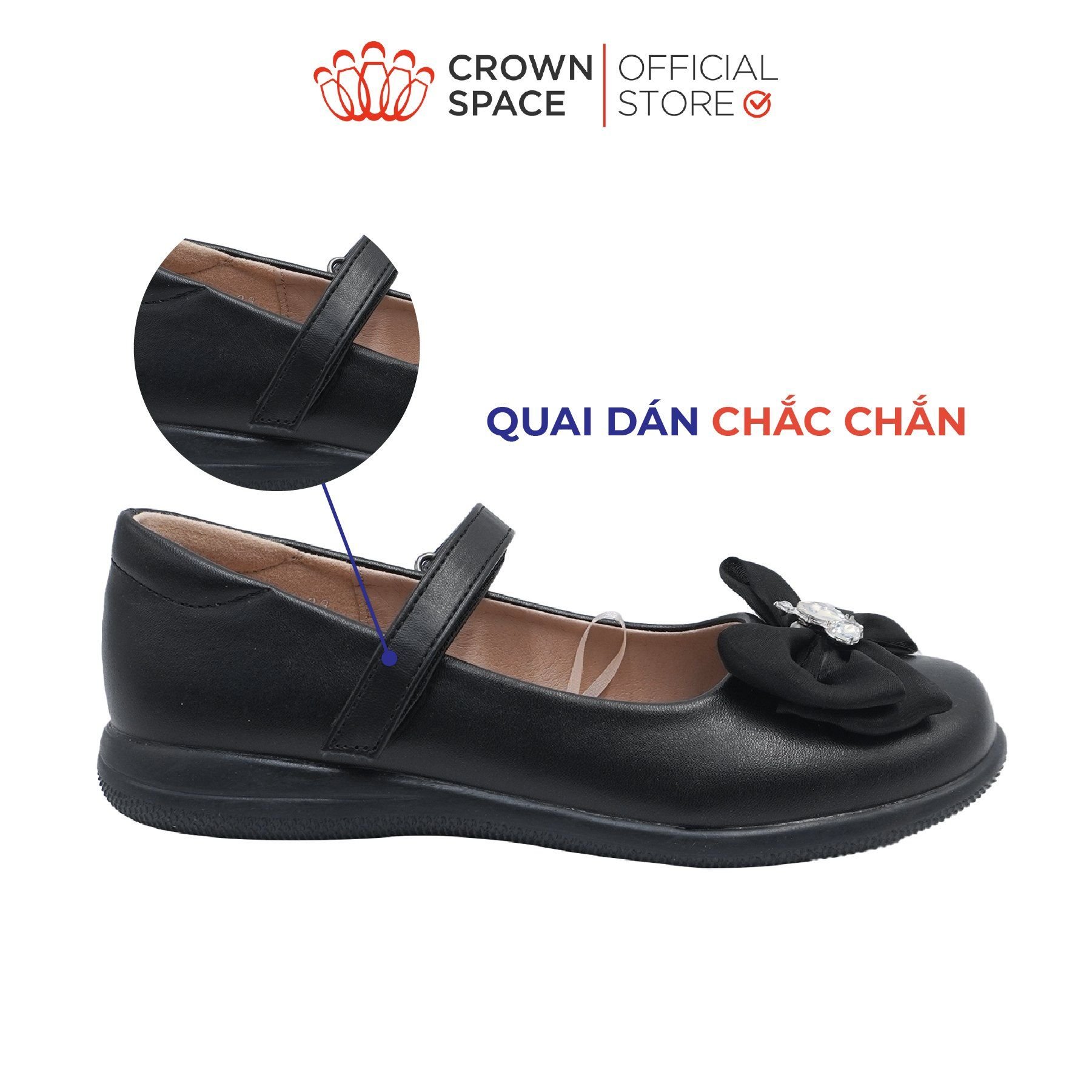 Giày Đi Học School Shoes Bé Gái Công Chúa Cao Cấp, Êm Nhẹ, Thời Trang | Crown Space CRUK3088
