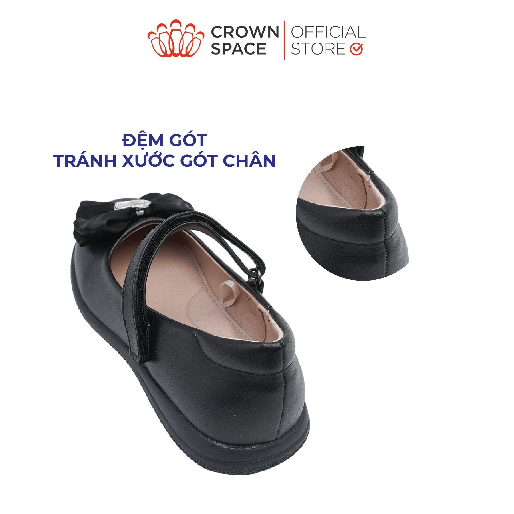 Giày Đi Học School Shoes Bé Gái Công Chúa Cao Cấp, Êm Nhẹ, Thời Trang | Crown Space CRUK3088