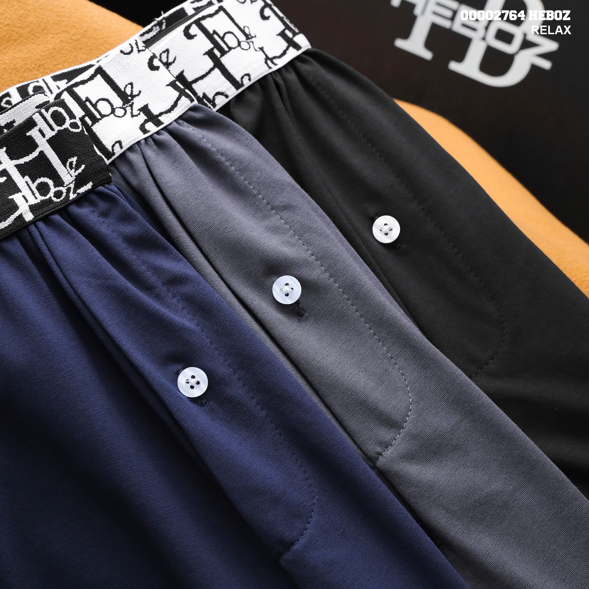 Quần ngủ nam Heboz cotton trơn 3M - 00002764