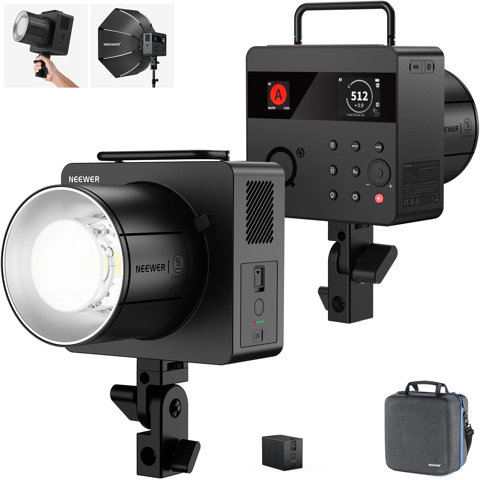 Đèn flash studio NEEWER Q6 600Ws 2.4G TTL HSS