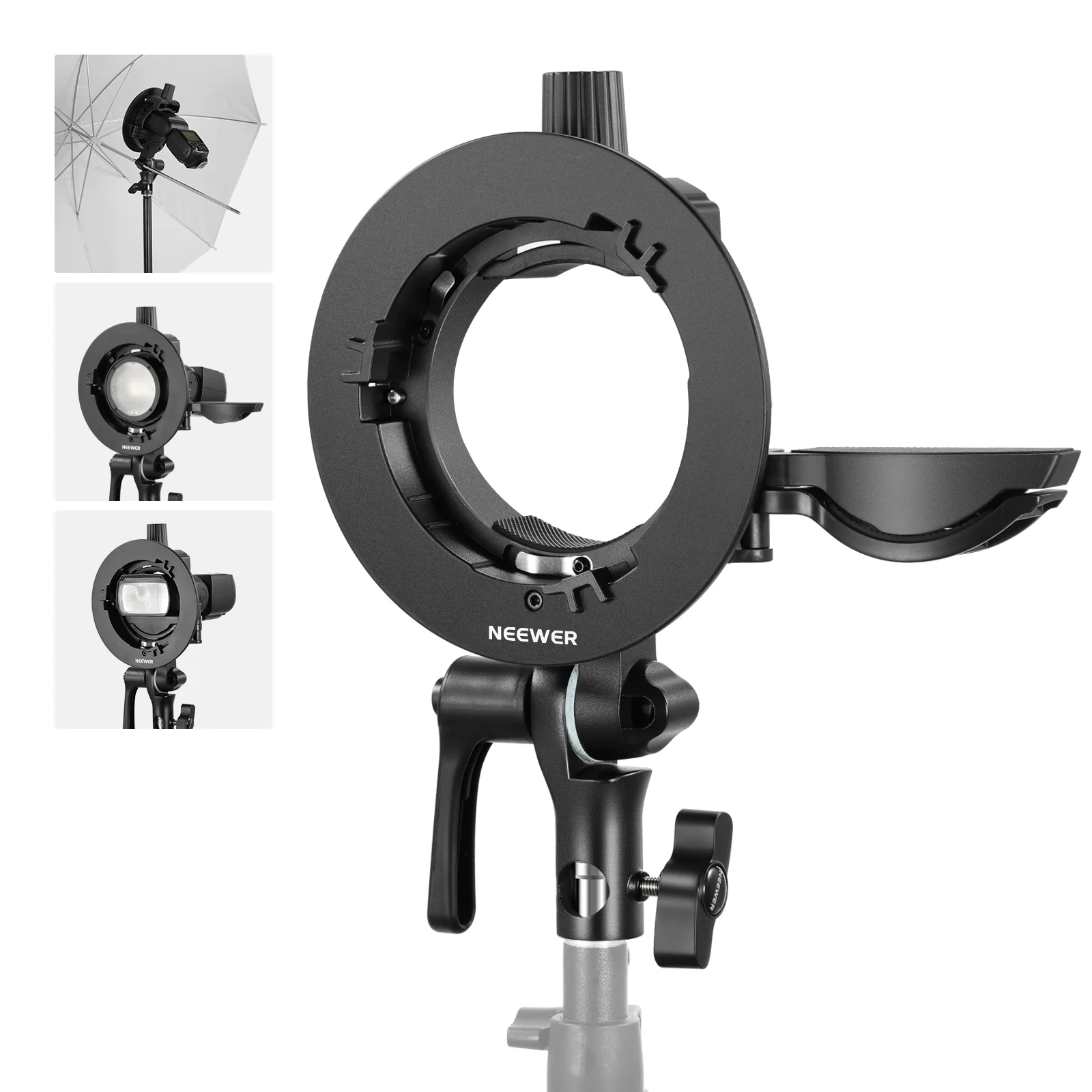 Neewer CRB1 S Type Bracket Holder with Bowens Mount