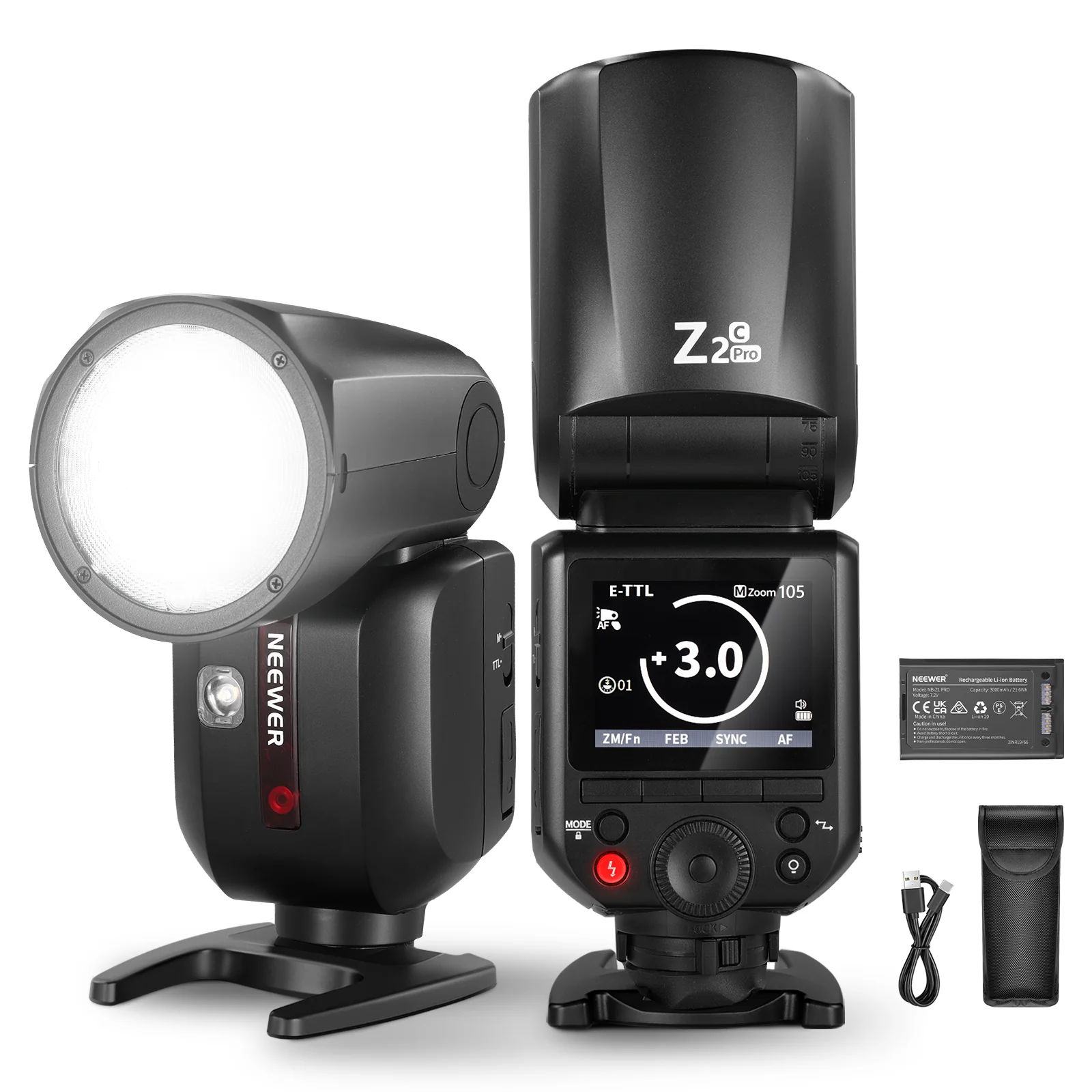 Neewer Z2Pro 76Ws TTL Round Head Flash Speedlite