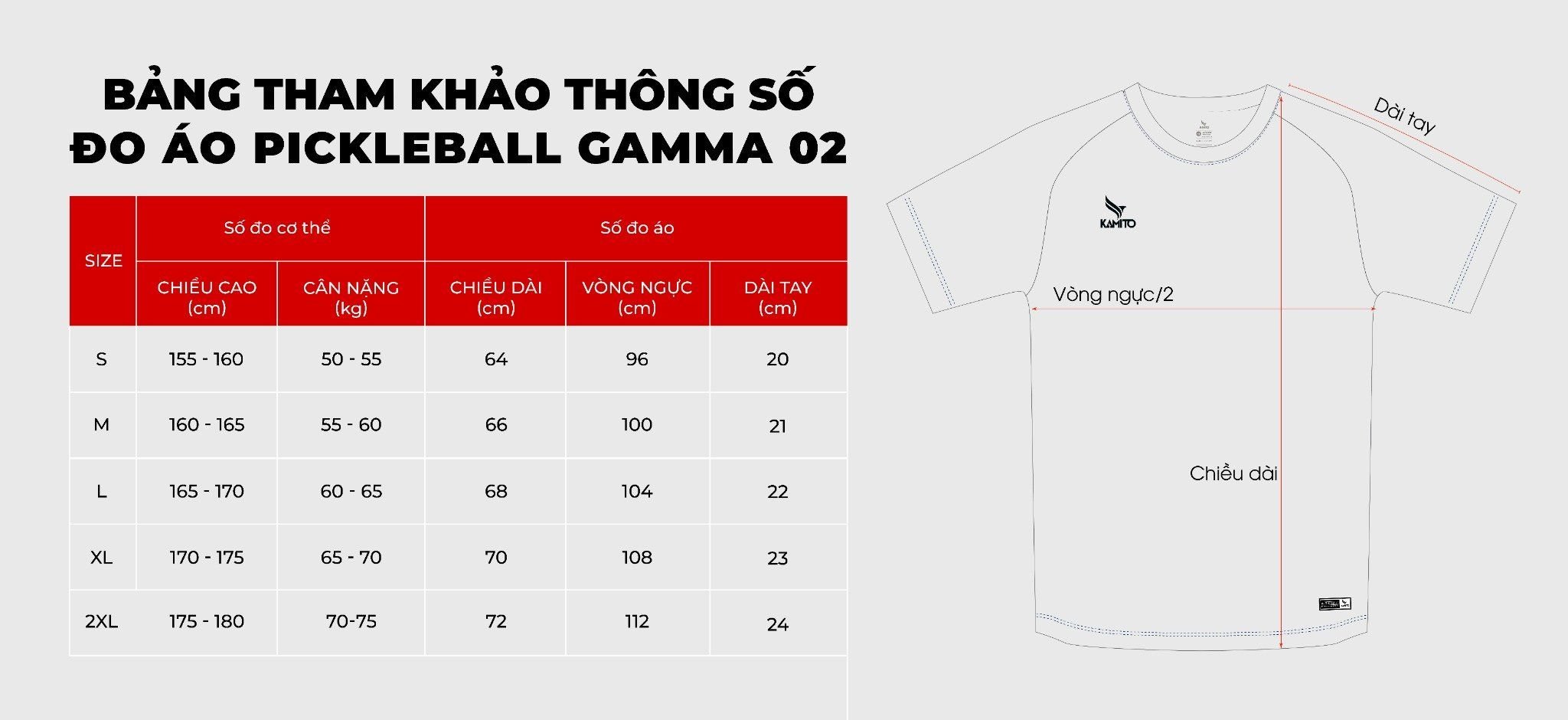 Áo Tshirt Pickleball Kamito Gamma 02
