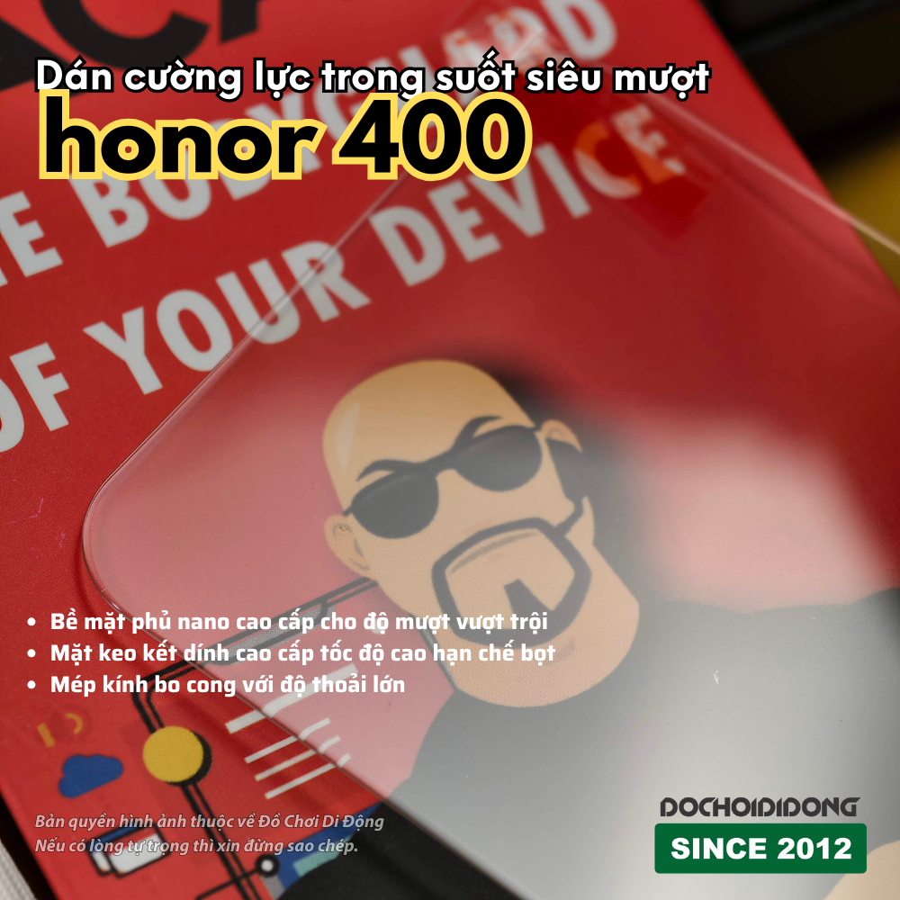 Kính Cường Lực Trong Suốt Siêu Mượt Cho Honor 400 (Màn Hình Phẳng)