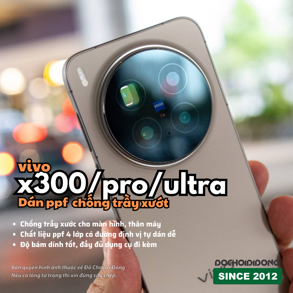 Dán PPF Full Body Chống Trầy Xước Cho Vivo X300 / Pro / Ultra (Nhiều Tùy Chọn Nhám/Bóng, Lưng/Viền)